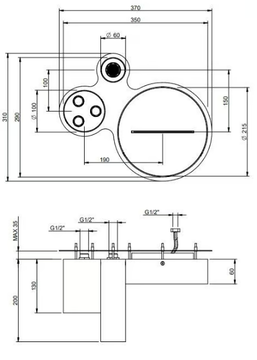 WATERTUBE - Ceiling mounted round stainless steel overhead shower by Rubinetterie Treemme - view 3
